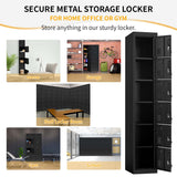 Bonusall Employees Lockers,Metal Office Storage Locker with 6 Door, Tall Steel Lockers with Keys and Lock for School, Gym, Home, Garage,Black Bonusall