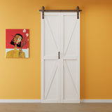 Bifold Barn Doors 40" (20" x 2) x 84" with Hardware Kit & Handle, MDF Panel Closet Pantry Door Interior Sliding Folding Door, Solid Wood Barn Door PVC Surface Easy Assembly, K-Shape JUJUBON