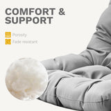 DWVO Egg Hanging Swing Chair with Stand Egg Chair Wicker Egg Chair with Cushions 330lbs for Patio, Bedroom, Garden and Balcony, Gray DWVO