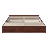 AFI, Barcelona King Panel Platform Bed with Twin XL Trundle, Walnut AFI