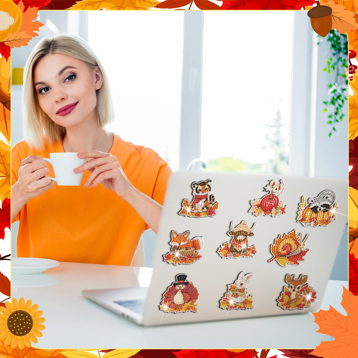 Xuhal 30 Pcs Thanksgiving Diamond Painting Magnets Fall Diamond Art Magnets Kits for Adults Pumpkin Animals Refrigerator Magnetic Sticker 5D Rhinestone Maple Leaf Fridge Sticker for DIY Crafts Gifts Xuhal