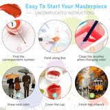 Paint by Numbers Kit for Adults- Fall Maple Tree Adult Paint by Number Kits on Canvas for Beginners, Tramway DIY Acrylic Oil Number Painting Kits for Home Wall Decor Gift 16"x 20" (without Frame) Offito