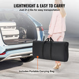 VEVOR Extra Long Folding Portable Bar Tradeshow Podium Table for Indoor, Outdoor, Party, Picnic, Exhibition, Includes Carrying Case, Storage Shelf and Black Skirt, 77.95" x 15.16" x 34.65" VEVOR