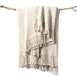 lifein Throw Blanket for Couch, Soft Boho Decor Bed Throw,Cozy White Chenille Knitted Small Farmhouse Lightweight Throw(White/Cream,50 * 60") lifein