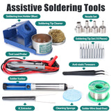 YIHUA 853D 2A USB SMD Hot Air Rework Soldering Iron Station, DC Power Supply 0-15V 0-2A with 5V USB Charging Port and 35 Volt DC Voltage Test Meter YIHUA