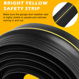 20Ft Universal Garage Door Bottom Threshold Seal Strip with 20oz Glue Gel, Weatherproof Rubber DIY Weather Stripping Replacement - Black Papillon