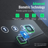 XDeer Biometric Pistol Safe (FCC & California DOJ Certified) - Quick Access Handgun Safe with Fingerprint & Digital Keypad, Secure Home Gun Safe for up to 4 Pistols (No Cleaning Kit) XDeer