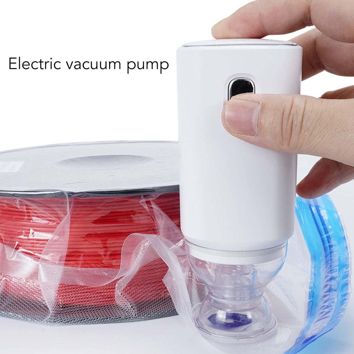 Electric Air Pump, 5V Cordless Rechargeable Portable Auto Vacuum Pump for Vacuum Storage Bags and 3D Printer Filament Storage Focket