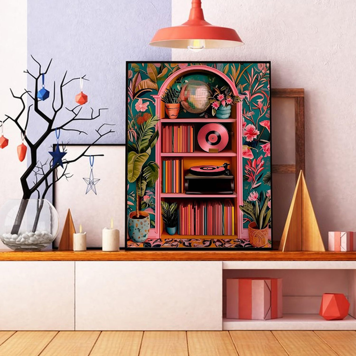 Fairyland JinWenn Diamond Painting Kits for Adults - Pink Retro Disco Ball Book Wall DIY 5D Diamond Art Kits Full Drill Diamond Dots Paintings with Diamonds Gem Art and Crafts Home Decor 12x16inch ﻿ Fairyland JinWenn