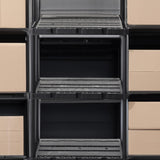 Gracious Living 4 Shelf Knect-A-Shelf Ventilated Light Duty Storage Unit 12 x 24 x 48 Organizer for Home, Garage, Basement & Laundry, Black Gracious Living