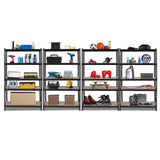 Karl home 5 Tier Metal Garage Shelves, Boltless Assembly,Adjustable Shelf for Storage Heavy Duty, Wide-Size Shelf Organization for Pantry Basement Kitchen, 1500lbs,43.3"L x 17.7"W x 70.9"H,Black & 1P Karl home
