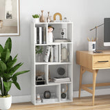 Tangkula 5 Tier Geometric Bookshelf, 48”H Freestanding 8-Cube Open Bookcase, Wooden Storage Display Shelf, 2 Anti-Toppling Devices, 8 Cubes Home Office Decor Room Divider for Living Room (1, White) Tangkula