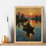 UIBDVKS Diamond Painting Kits for Adults A Man Fishing from A Small Boat Painting DIY 5D Full Drill Diamond Dots Paintings with Diamonds Gem Art and Crafts Home Decor 12x16 inch UIBDVKS