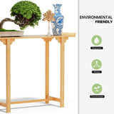 Magshion Console Table, for Hallway, Living Room, Modern Bamboo Gold Rectangle Coffee Table, Side Table, Entryway Table, Decorative Offering Table for Home Magshion
