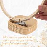 Juexica 5 Pcs Embroidery Hoop Display 3 x 2.76 Inches Embroidery Hoop Holder Wooden Base Hidden Screw Design DIY for Cross Stitch Accessories Decor Juexica