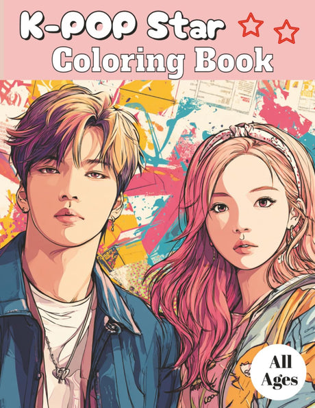K-Pop Star Coloring Book: K-Pop Idol Coloring Pages with Fashion, Concert Stages, Dance Practice and Cute Concepts | Perfect Gift for K-Pop Fans! | For all ages. (K-pop Magic Book Series) WoodArtSupply