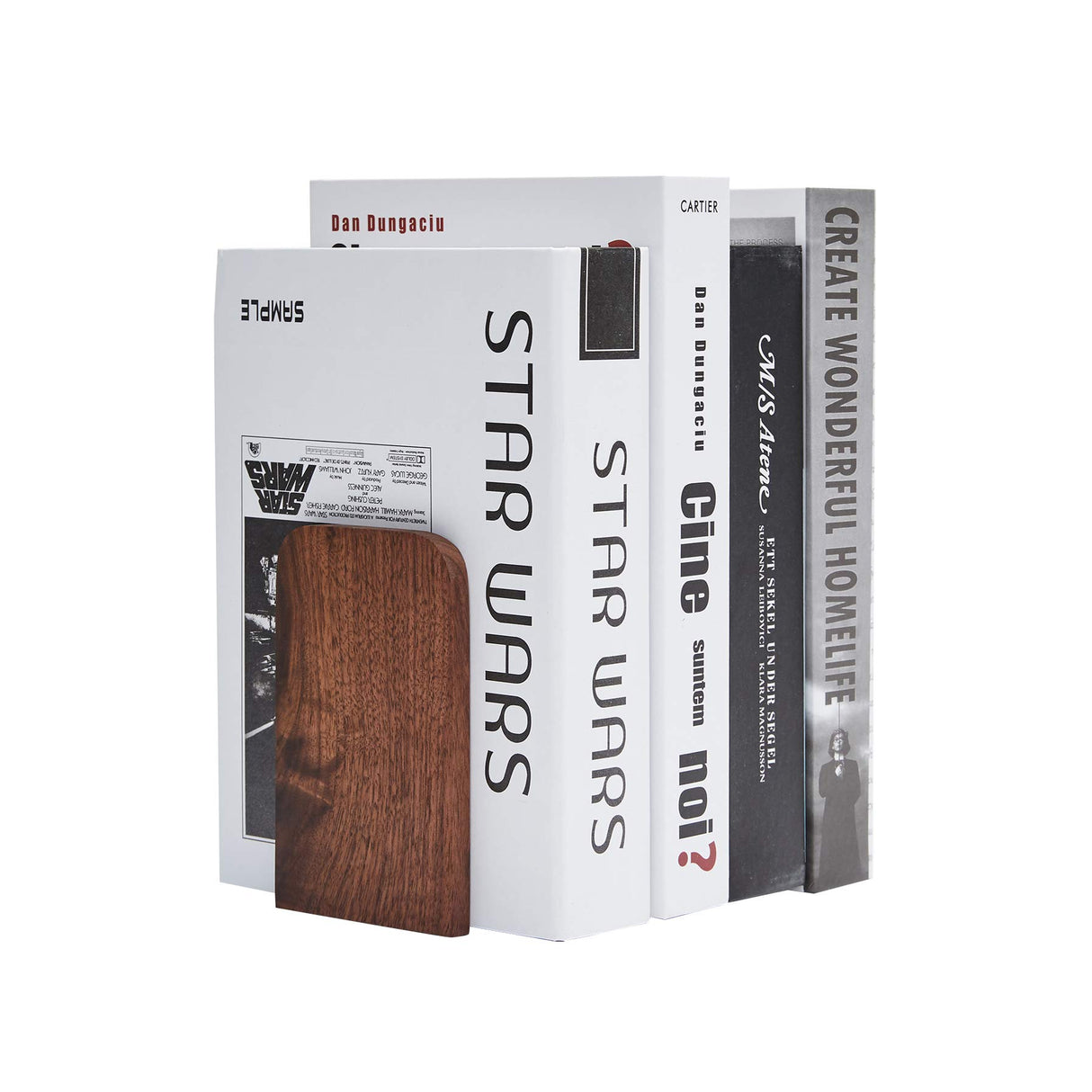 Pandapark Wood,Non-Skid Bookend for Shelves,Heavy Duty,Book Stand for CDs,1 Pair pandapark