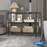 Guan River 3-Shelf Adjustable Metal Shelf Wire Shelving Unit Storage Rack Display Shelf for Office,Kitchen,Bedroom,Bathroom,Laundry,Pantry Basement,Garage(Black,36" L x 14" W x 30" H) Guan River