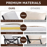 NATURAL EXPRESSIONS Outdoor Patio Furniture 4 Pieces Set, Modern Patio Conversation Sets, Outdoor Sectional Metal Sofa with 5.5 Inch Cushion and Coffee Table for Balcony, Garden NATURAL EXPRESSIONS