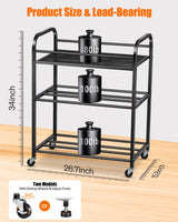 AHOWPD 3D Printer Filament Storage Rack- Rolling Filament Spool Holders Racks with Wheels, Heavy Duty Metal Shelf for PLA/ABS/TPU/Nylon, Filaments Organzied for 3D Printing Studio, Office Workshop AHOWPD