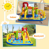 Umbalir Inflatable Obstacle Bounce House, Kids Bounce House Water Park with Water Slides, Surprise Dump Bucket, Obstacles,Jumping, Tunnels, Climbing,Water Cannon, and Ball Shooting Frame Umbalir