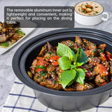 ICOOK USC-35-OP001RD 3.5 Quart Slow Cooker,Aluminium Sear/Sauté Stew Pot Stovetop safe,Dishwasher Safe,Glass Lid,Adjustable Temp,Food Warmer,Red ICOOK