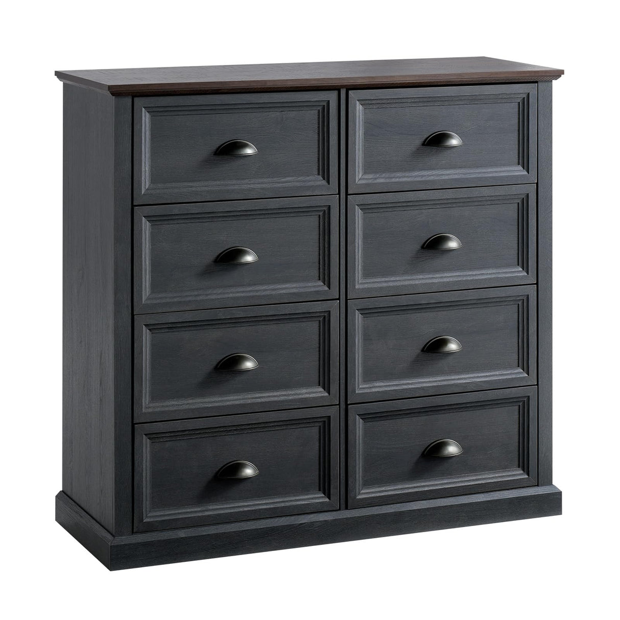 AMERLIFE 42" Dresser for Bedroom, Farmhouse 8 Drawer Dresser, Dressers & Chests of Drawers, Organizer with Storage Drawers, Dark Blue AMERLIFE