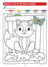 School Zone Color by Letter Farm Fun Workbook: 64 Pages, Preschool, Kindergarten, 1st Grade, ABC's, Alphabet, Color Skills, Coloring, Matching, Farm Animals, Ages 4-6 (Activity Zone Book Series) School Zone