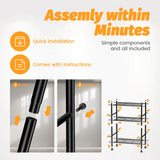 Abiglifty Storage Shelves, 3-Tier Metal Shelving, Wire Shelving with Adjustable Leveling Feet, Shelf Organizer for Bathroom, Closet, Garage Abiglifty