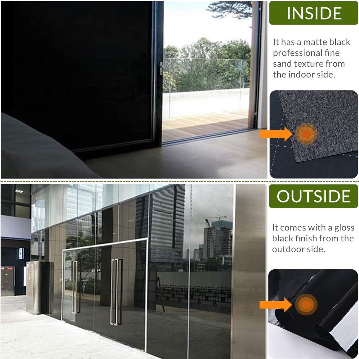 VELIMAX Static Cling Total Blackout Window Film Privacy Room Darkening Window Tint Black Window Cover 100% Light Blocking No Glue (17.7 x 78.7 inches) VELIMAX