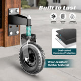 Aclastool Gate Wheel, 8 Inch Spring-Loaded Heavy Duty Caster for Metal Tube & Wooden Gates, 700 lbs Capacity, Black, 2 Pack Aclastool