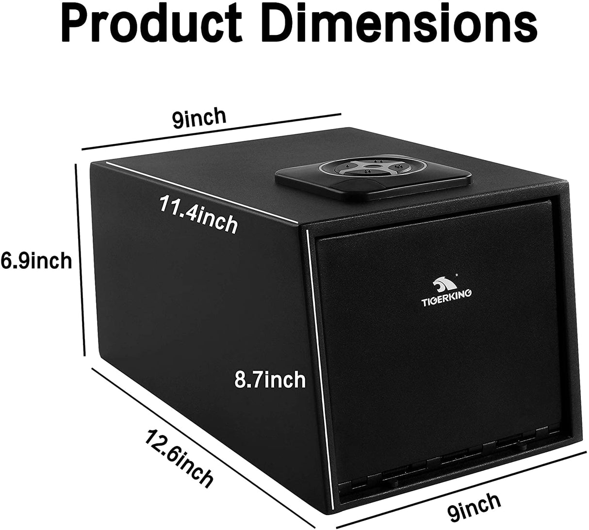 TIGERKING Gun Safes for Pistols, Quick Access Pistol Safe with Four-Keypad and 2 Emergency Keys, Gun Lock Box for Nightstand, Car, Home TIGERKING