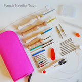 DiaWiew Adjustable Punch Needle Kit - Punch Needle Tool Include Wooden Handle Embroidery Pen Kits - Punch Needle Set for DIY Craft Decoration and Gifts - Perfect for Adults Beginners DiaWiew