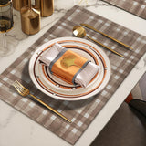 Rustic Brown Buffalo Plaid Placemats, Farmhouse Beige and Brown Plaid Table Mats Washable Placemat for Kitchen Dining Room Party Decoration 12x18 Inch Kemingni