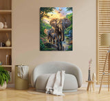 Elephant Family Paint by Numbers Kit for Adults, 16"x20" Canvas Painting Kit for Beginners, Modern Aesthetic DIY Paint by Number on Canvas for Home Wall Decor 148 Generic