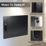 XDeer Hidden In Wall Safes Between Studs with Removable Pegboard,0.405 cuft Hidden Security Floor Safe with Key Lock for Handgun, Jewelry, Passport XDeer