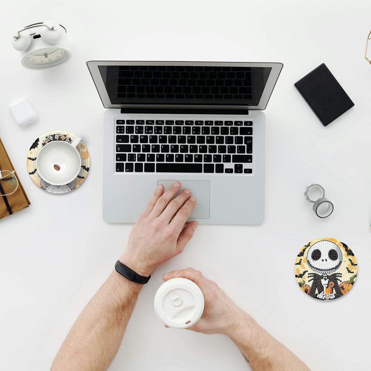 8 Pcs Halloween Diamond Painting Coasters Kits with Holder,DIY Horror Cute Diamond Art Coasters for Adults Beginnners,5D Full Round Drill Gem Painting Craft Art Kits for Supplies Gift 4X4 Inch. MBNTJHT