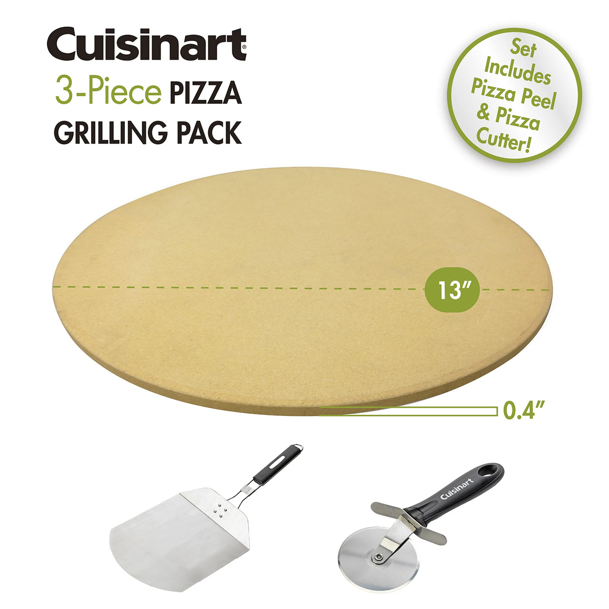 Cuisinart CPS-445, 3-Piece Pizza Grilling Set, Stainless Steel Cuisinart