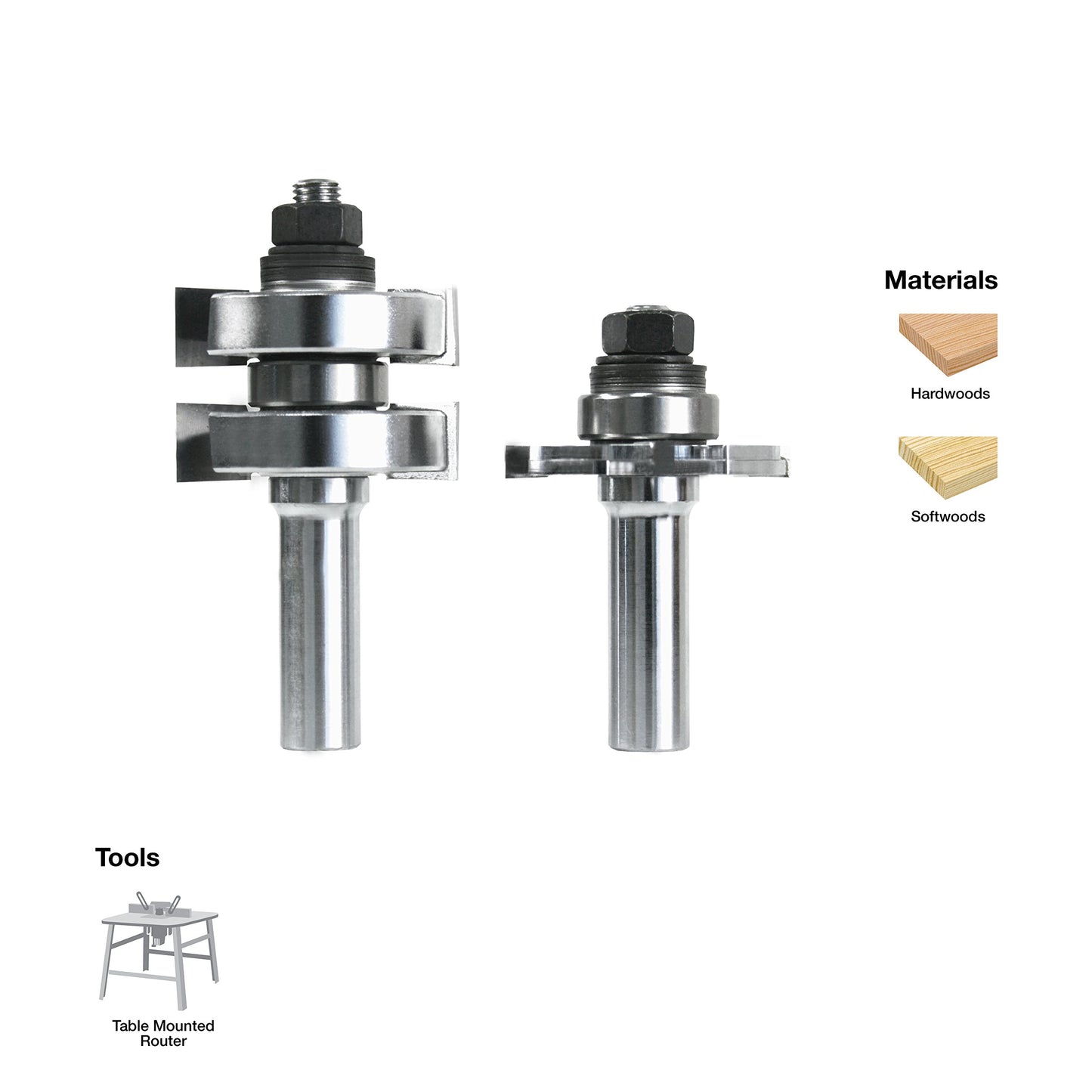 Freud 99-036: 1-3/4" (Dia.) Adjustable Tongue & Groove Bit Set - WoodArtSupply