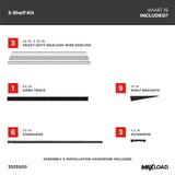 ClosetMaid MaxLoad Heavy Duty Wall Shelf Kit for Garage, 3 Shelves, Adjustable ShelfTrack Wire Shelving, Black Finish ClosetMaid