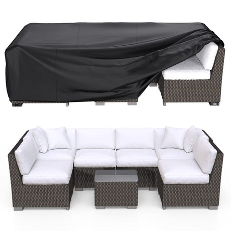 BROSYDA Patio Furniture Covers, Heavy Duty Outdoor Furniture Cover Waterproof, Sectional Sofa Set Covers Table and Chair Set Covers 108" L × 82" W × 28" H BROSYDA