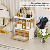 3 Drawers Makeup Organizer - 5 Tier Bathroom Organizers and Storage, Versatile Perfume Organizer, Vanity Organizer, Ideal for Cosmetic, Large Skincare, Face Mask, Office Supplies, Amber StorBin