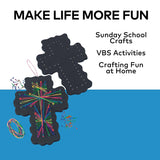 String Art Craft Kit Faith - Makes 12 - DIY Religous Crafts for Kids and Fun Home Activities (Kids Cross) Fun Express