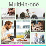 Art Table for Adults,Drafting Table, Adjustable Professional Art Drawing Table, Drawing Table with Stool and Tilting Tabletop, 3 Storage Drawers Craft Desk for Reading, Drawing, Office Use (Black) Doeqkue