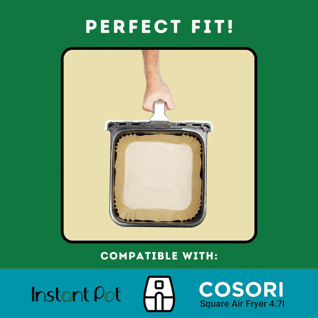 Mindful Design Air Fryer Paper Liners,125Pcs Parchment Paper, Air Fryer Disposable Paper Liner for Microwave, Non-Stick Air Fryer Liners Square Free of Bleach (8IN) Mindful Design