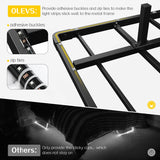 OLEVS King Size Floating Bed Frame, Metal Platform, with LED Light and Charging Station, No Box Spring Needed, Noise-Free, Easy Assembly OLEVS