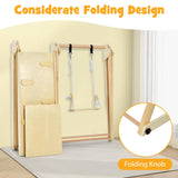 HONEY JOY Kids Indoor Jungle Gym, Large 5-in-1 Playground Climber Playset with Baby Swing, Slide Ramp, Ladder & Climbing Wall, Foldable Wooden Montessori Waldorf Play Gym, Climbing Toys for Toddlers HONEY JOY