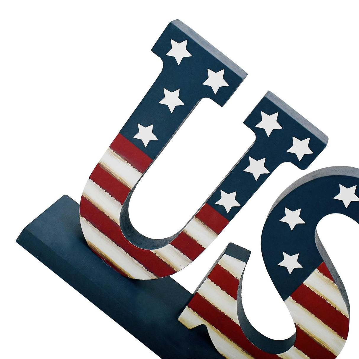 Morning View Patriotic Decor Wooden USA Sign American 4th of July Letter Tabletop Decoration Standing Cutout US Flag Block Signs Table Centerpieces for Memorial Day Party Supplies Home Decor Mantel Morning View