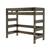 Max & Lily Modern Farmhouse High Loft Bed, Twin Bed Frame For Kids, Barnwood Brown Max & Lily