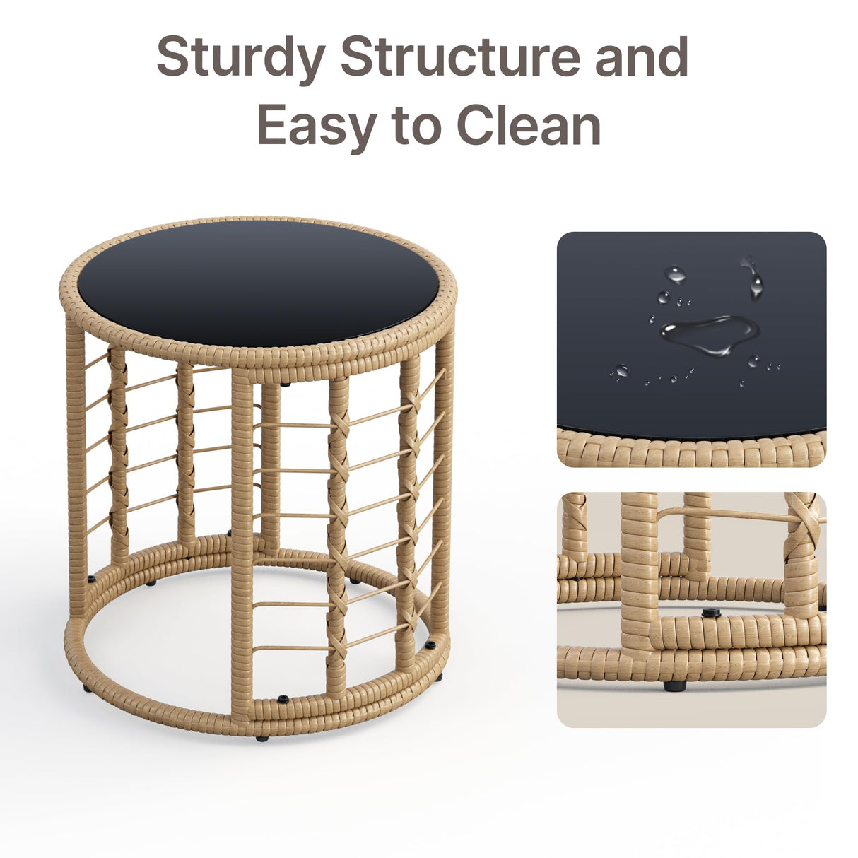 Gizoon Outdoor Patio Furniture Set, Wicker Rattan L-Shaped Conversation Sectional Sofa Set with Thick Cushions, Detachable Lounger and Side Table for Backyard, Porch, Balcony, Pool (Grey) Gizoon